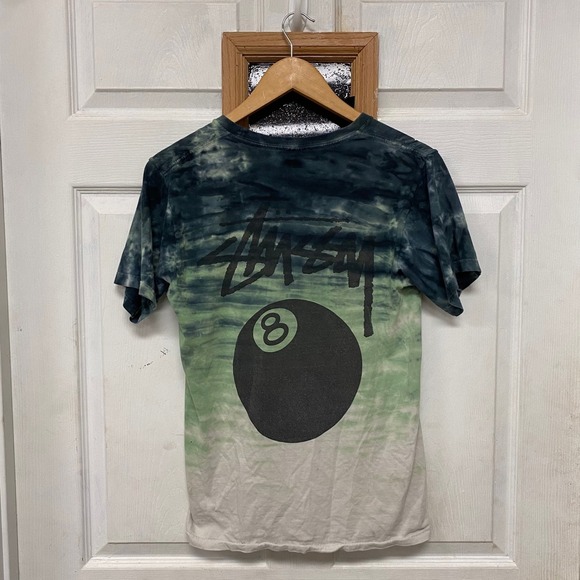 Stussy Other - Stussy 8 Ball Tie Dye T Shirt Mens Small Green Black White Graphic Tee